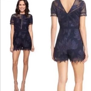 NWOT - Adeline Rae Romper - Navy Lacy/Applique - Size Medium